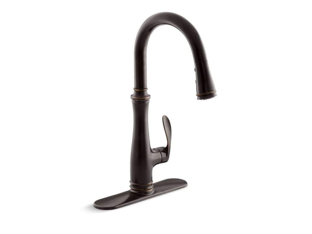 KOHLER K-560 Bellera Pull-down kitchen sink faucet with three-function sprayhead