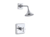 KOHLER Pinstripe Pure Rite-Temp shower trim kit with cross handle, 2.5 gpm