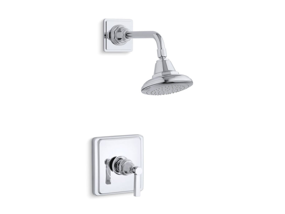 KOHLER Pinstripe Pure Rite-Temp shower trim kit with lever handle, 2.5 gpm