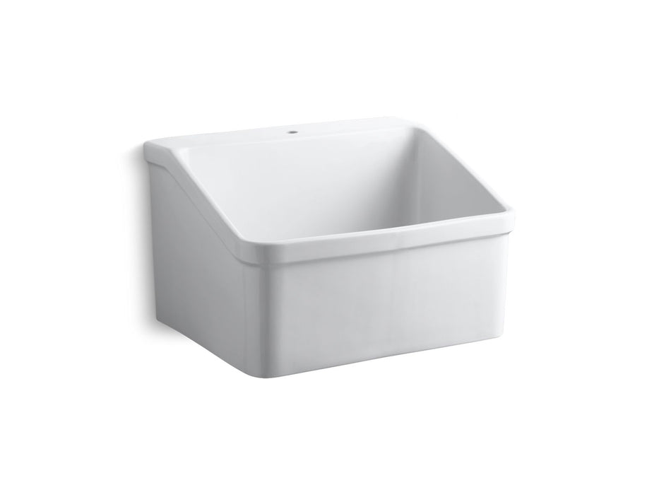 KOHLER K-12793 Hollister 28" x 22" bracket-mount utility sink with single faucet hole