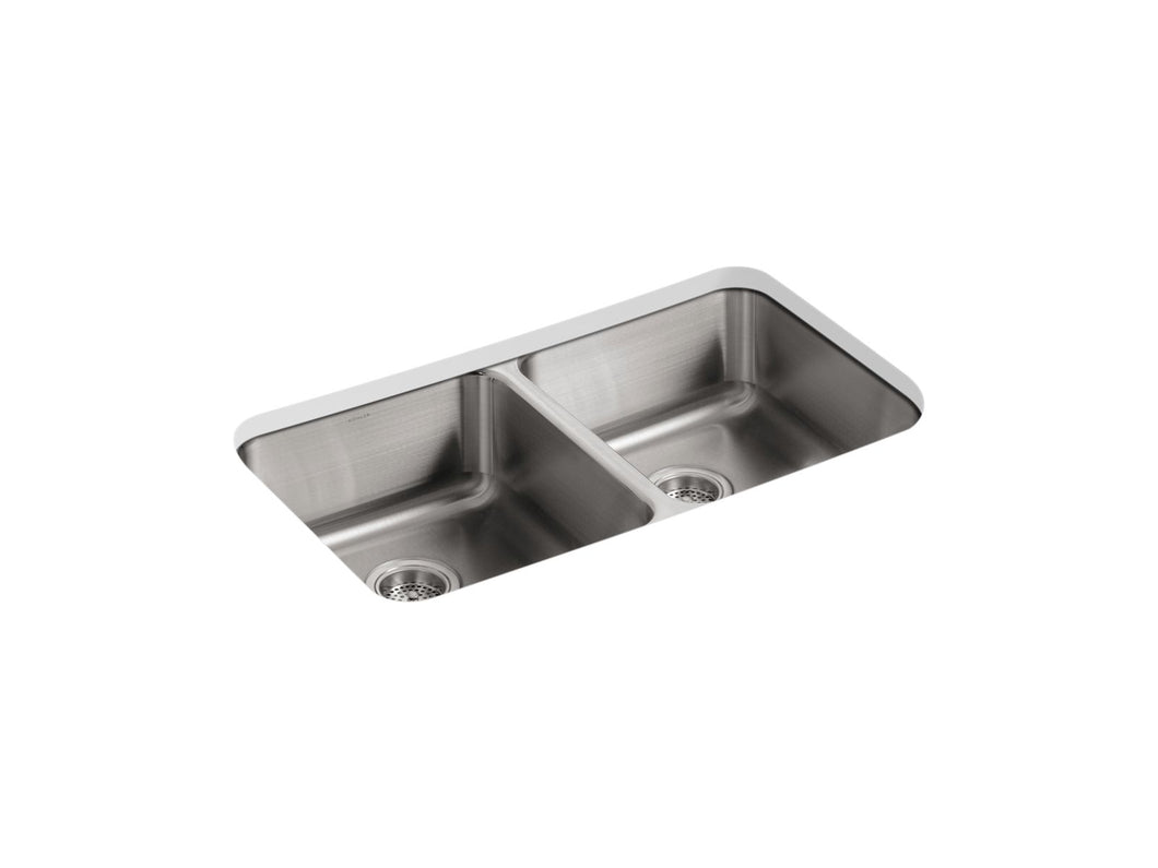 KOHLER K-3350 Undertone 31-1/2" undermount double-bowl kitchen sink