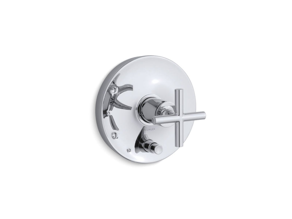 KOHLER Purist Rite-Temp valve trim with push-button diverter and cross handle
