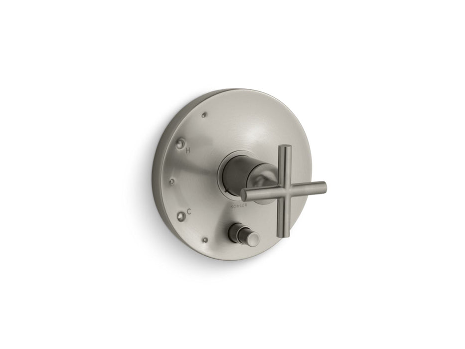 KOHLER Purist Rite-Temp valve trim with push-button diverter and cross handle