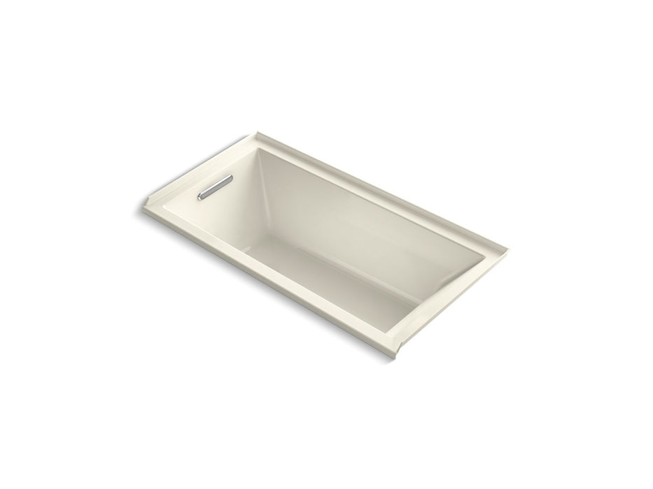 KOHLER K-1167-JLH Underscore 60" x 30" drop-in/alcove heated whirlpool bath, left drain