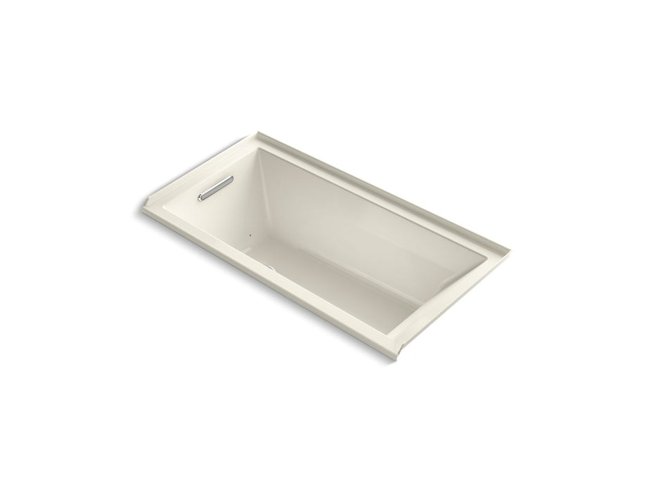 KOHLER K-1167-GHLW Underscore 60" x 30" alcove Heated BubbleMassage air bath with Bask, left drain