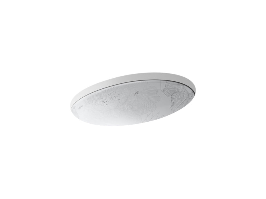 KOHLER K-14273-SMC Empress Bouquet Vintage 24" oval undermount bathroom sink