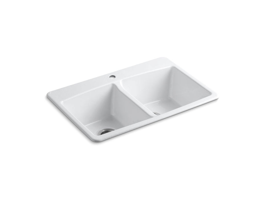 KOHLER Brookfield 33" top-mount double-bowl kitchen sink