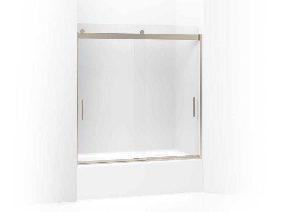 KOHLER K-706000-D3 Levity Sliding bath door, 62" H x 56-5/8 - 59-5/8" W, with 1/4" thick Frosted glass