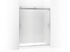 KOHLER K-706009-D3 Levity Sliding shower door, 74" H x 56-5/8 - 59-5/8" W, with 1/4" thick Frosted glass and blade handles