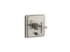KOHLER K-T98757-3A Pinstripe Rite-Temp valve trim with push-button diverter and cross handle