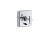 KOHLER K-T98757-3A Pinstripe Rite-Temp valve trim with push-button diverter and cross handle
