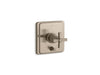 KOHLER K-T98757-3A Pinstripe Rite-Temp valve trim with push-button diverter and cross handle