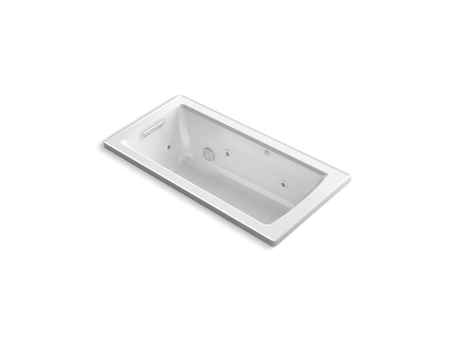 KOHLER K-1947-H Archer 60" x 30" drop-in whirlpool bath with heat and ComForte Depth design