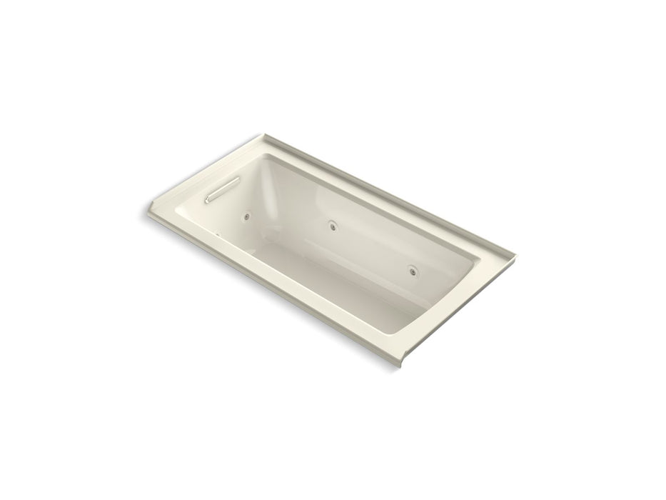 KOHLER K-1947-L Archer 60" x 30" alcove whirlpool bath, left drain