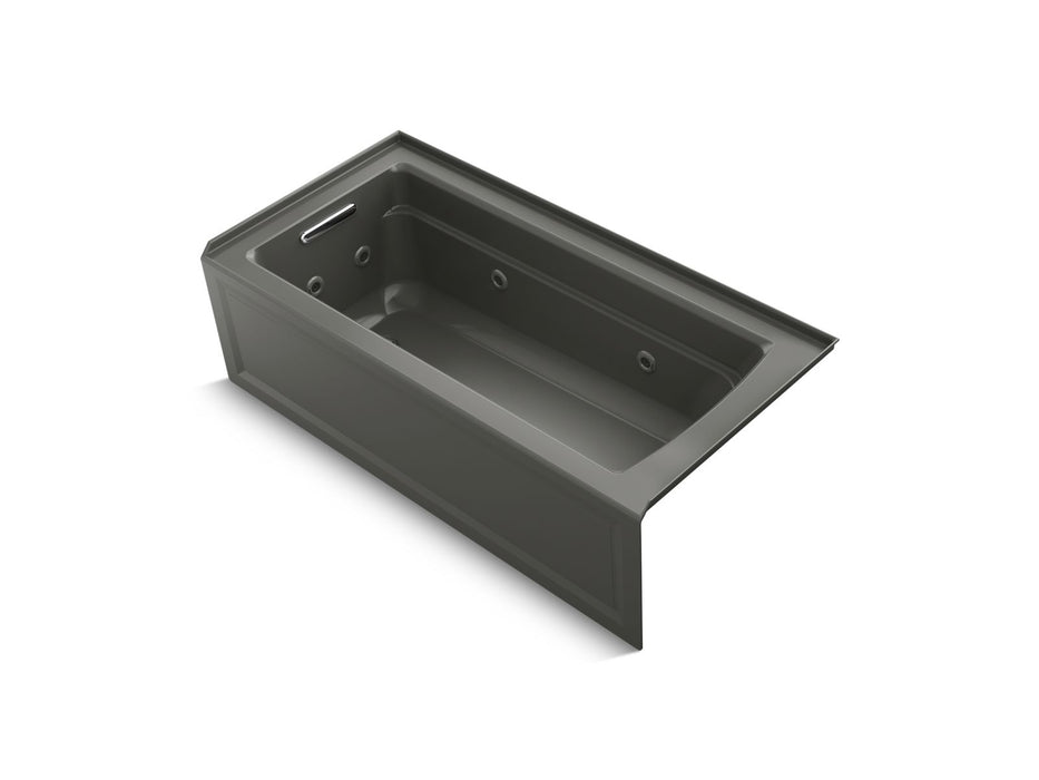 KOHLER Archer 66" x 32" integral apron whirlpool with integral flange and left-hand drain