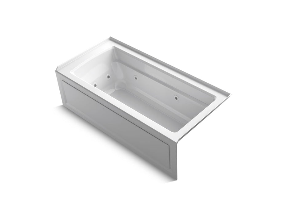 KOHLER K-1949-RAW Archer 66" x 32" alcove whirlpool bath with Bask heated surface, right drain