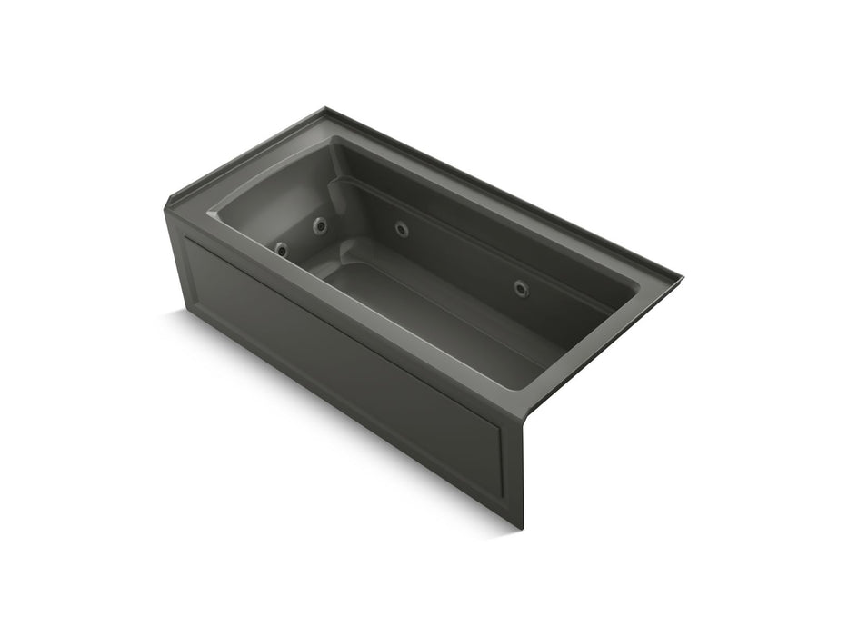 KOHLER K-1949-RAW Archer 66" x 32" alcove whirlpool bath with Bask heated surface, right drain