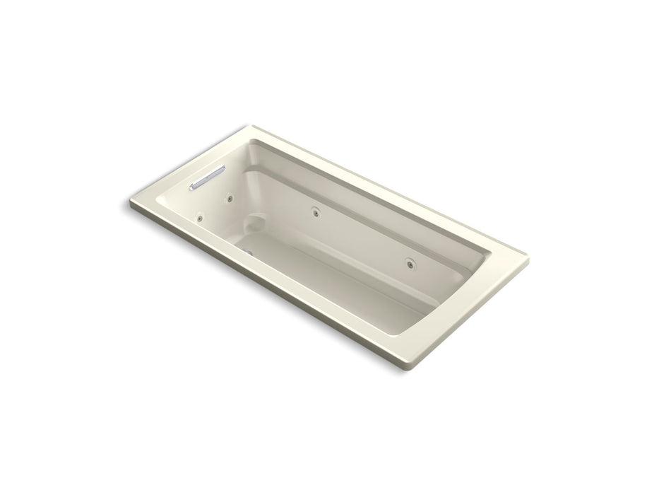 KOHLER K-1949-W1 Archer 66" x 32" drop-in whirlpool bath with Bask heated surface