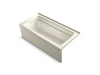 KOHLER Archer 66" x 32" integral apron whirlpool with integral flange and left-hand drain
