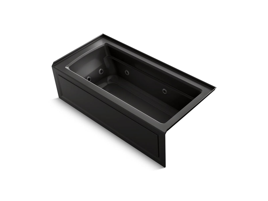 KOHLER K-1949-RAW Archer 66" x 32" alcove whirlpool bath with Bask heated surface, right drain