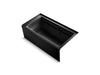 KOHLER Archer 60" x 32" alcove whirlpool bath with Bask heated surface, right drain