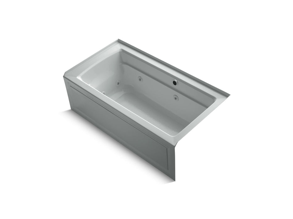KOHLER Archer 60" x 32" alcove whirlpool bath with Bask heated surface, right drain