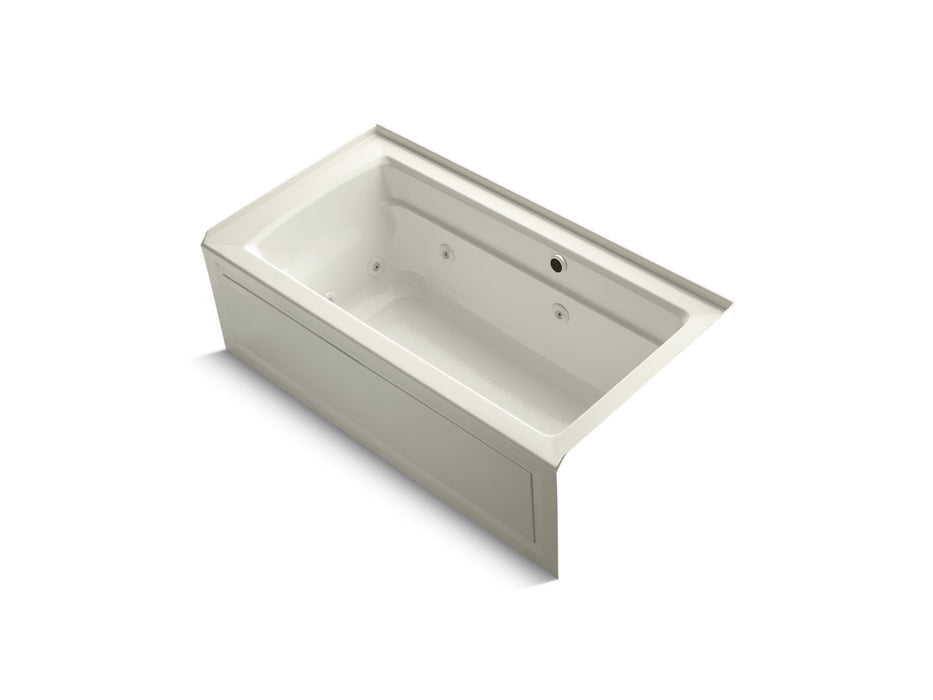 KOHLER Archer 60" x 32" alcove whirlpool bath with Bask heated surface, right drain