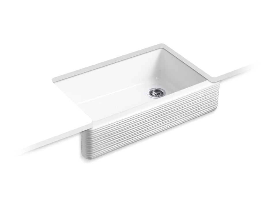 KOHLER Hayridge Whitehaven 35-11/16" undermount single-bowl farmhouse kitchen sink