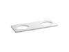 KOHLER Solid/Expressions 61" vanity top with double Verticyl oval cutout