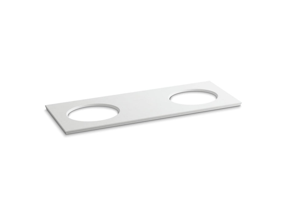 KOHLER Solid/Expressions 61" vanity top with double Verticyl oval cutout
