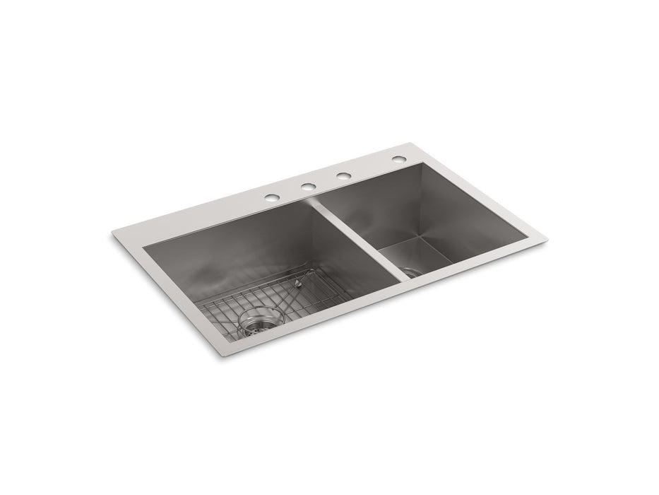 KOHLER Vault 33" top-/undermount double-bowl kitchen sink
