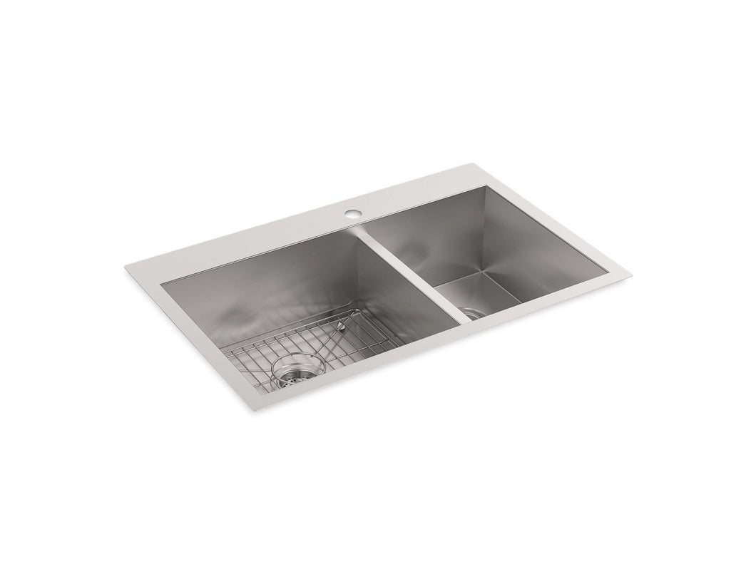 KOHLER K-3823-1 Vault 33" top-/undermount double-bowl kitchen sink