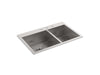 KOHLER Vault 33" top-/undermount double-bowl kitchen sink