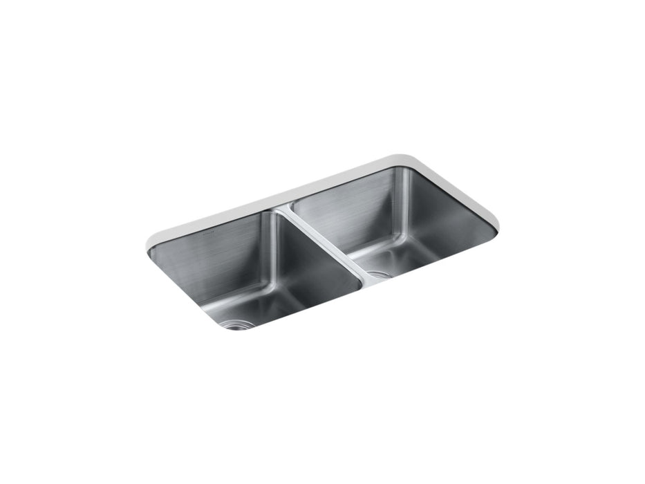 KOHLER K-3171-HCF Undertone Preserve 31-1/2" undermount double-bowl kitchen sink