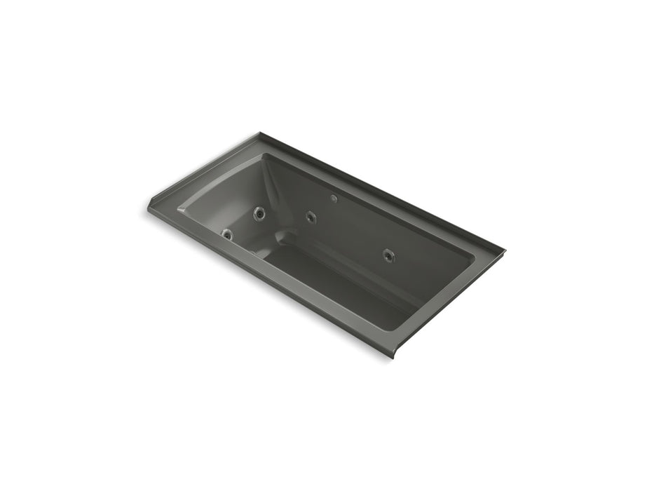 KOHLER K-1947-XHGHR Archer 60" x 30" alcove Heated BubbleMassage air bath and whirlpool, right drain