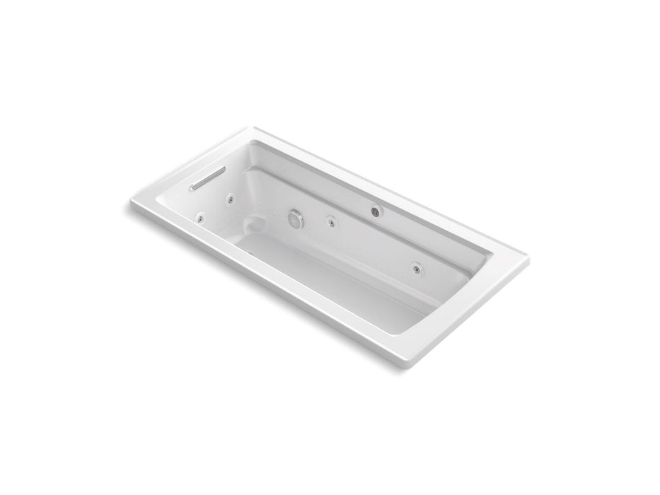 KOHLER Archer 66" x 32" drop-in Heated BubbleMassage air bath with whirlpool