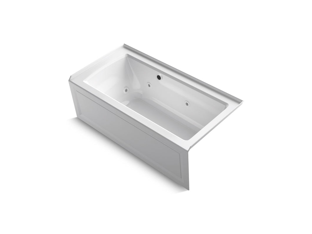 KOHLER K-1947-RAW Archer 60" x 30" alcove whirlpool bath with Bask heated surface, right drain