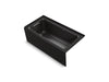 KOHLER Archer 60" x 30" alcove whirlpool bath with Bask heated surface, left drain