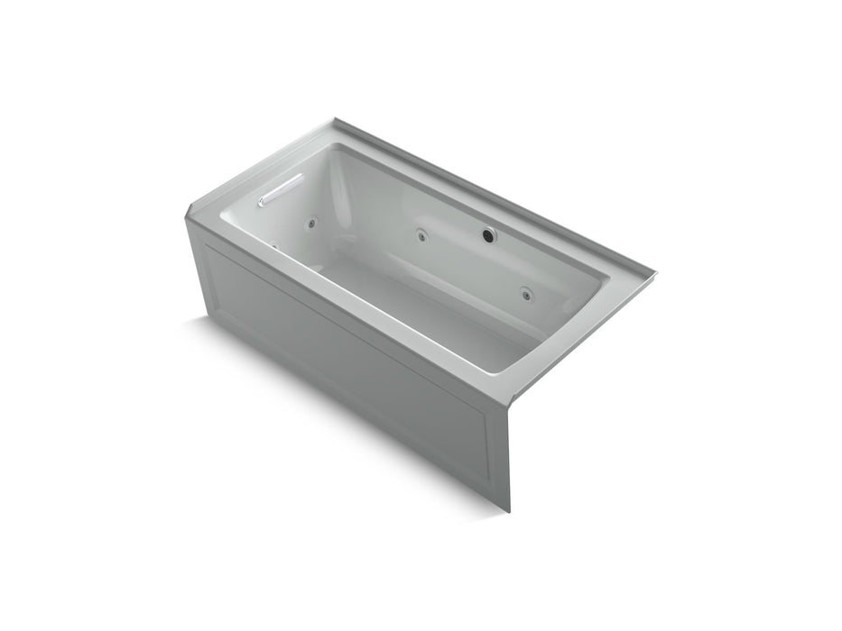 KOHLER Archer 60" x 30" alcove whirlpool bath with Bask heated surface, left drain