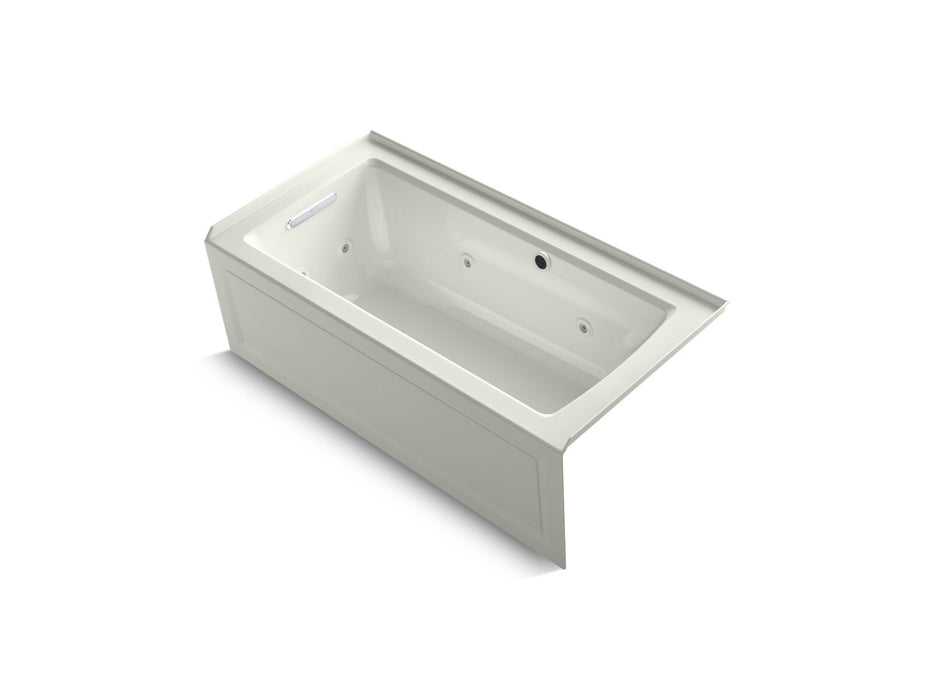 KOHLER Archer 60" x 30" alcove whirlpool bath with Bask heated surface, left drain