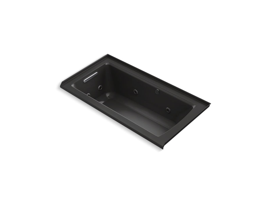 KOHLER K-1947-LW Archer 60" x 30" alcove whirlpool bath with Bask heated surface, left drain