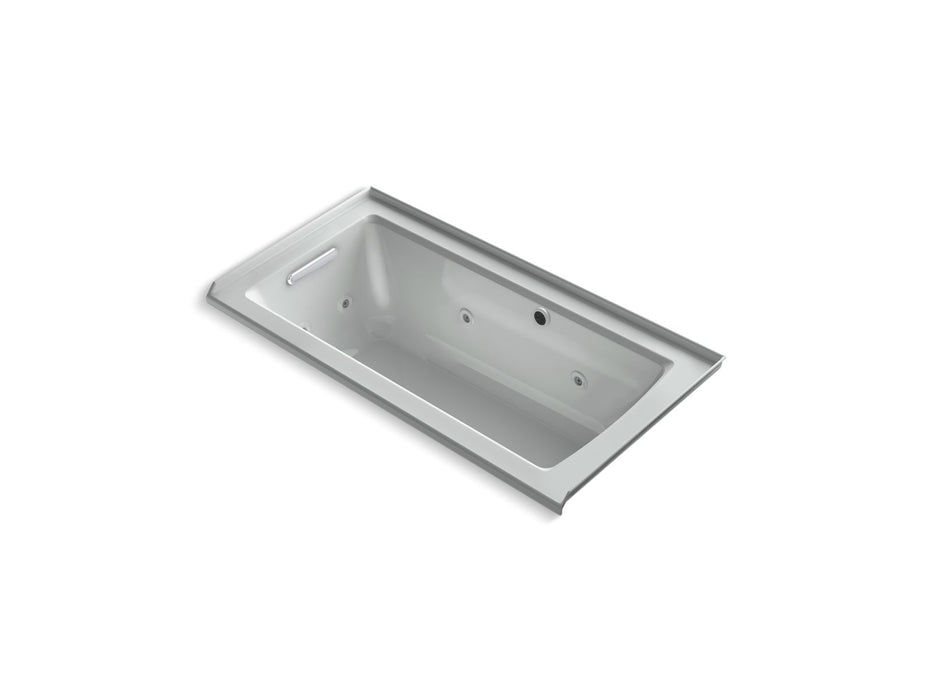 KOHLER K-1947-LW Archer 60" x 30" alcove whirlpool bath with Bask heated surface, left drain