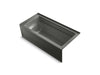 KOHLER Archer 66" x 32" alcove Heated BubbleMassage air bath with Bask heated surface, right drain
