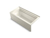 KOHLER Archer 66" x 32" alcove Heated BubbleMassage air bath with Bask heated surface, right drain