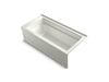 KOHLER Archer 66" x 32" alcove Heated BubbleMassage air bath with Bask heated surface, right drain