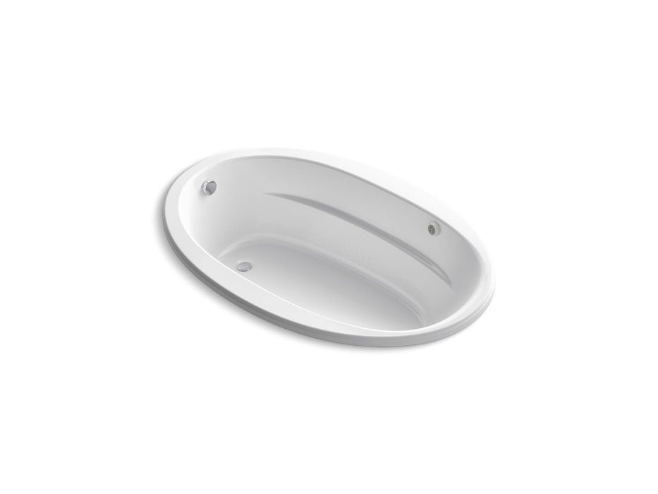 KOHLER K-6347-GHW Sunward 66" x 42" drop-in Heated BubbleMassage air bath with Bask heated surface