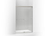 KOHLER Revel Sliding shower door, 70" H x 44-5/8 - 47-5/8" W, with 1/4" thick Crystal Clear glass