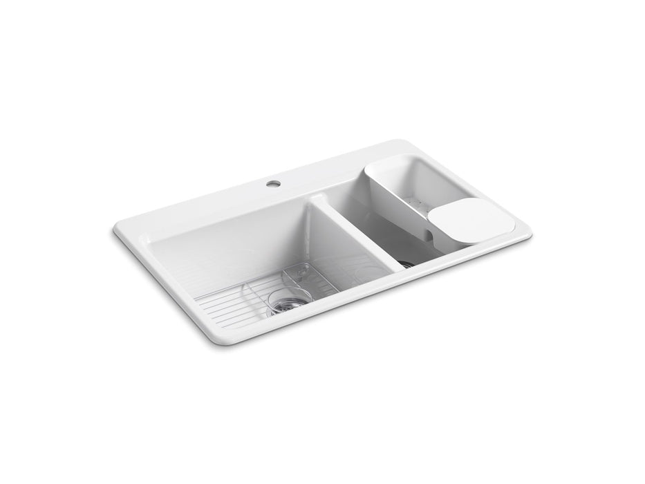 KOHLER Riverby 33" top-mount double-bowl workstation kitchen sink