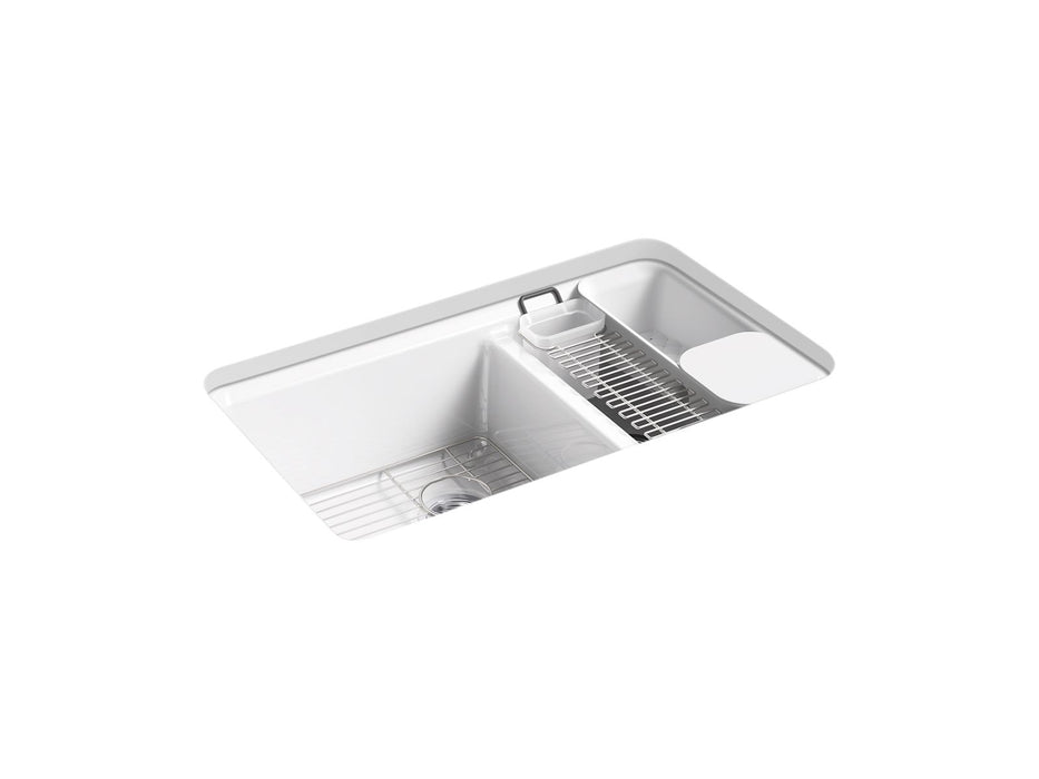 KOHLER Riverby 33" undermount double-bowl workstation kitchen sink