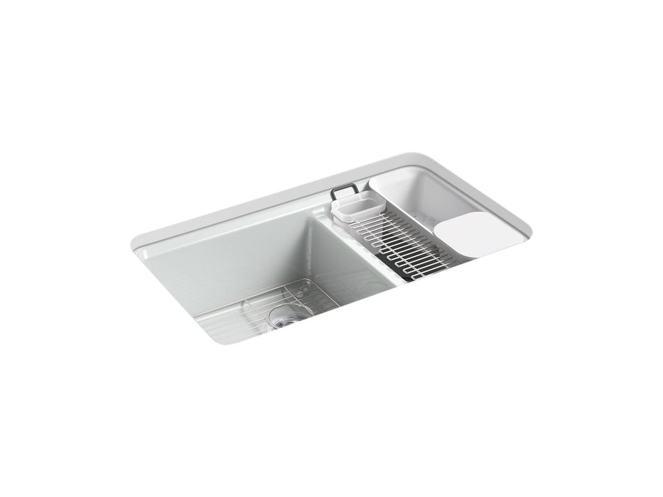 KOHLER Riverby 33" undermount double-bowl workstation kitchen sink